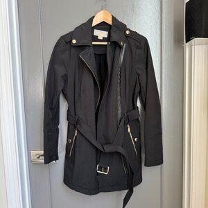 Michael Kors Belted Moto Jacket, Used, Black, S